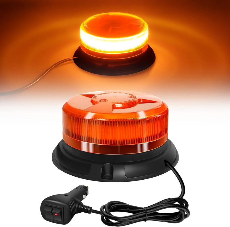 antom rundumleuchte 9 Blitzmuster 12V 24V Gelb Warnleuchte led magnet mit 3 Meters-Kabel für Auto LK