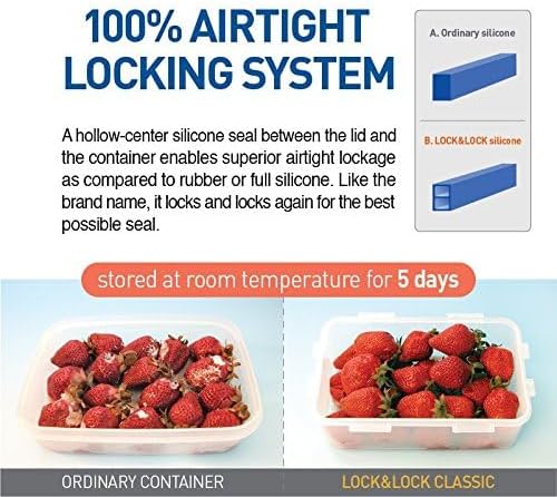 3 x Schloss & Lock 2.6L stapelbare Frischhaltedosen rechteckiger HPL826