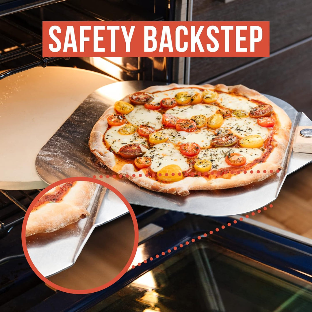 Chef Pomodoro - Pizzaschieber (30 x 36 cm) und Pizzaschneider (36 cm) - 2er Set - Premium Pizza Set
