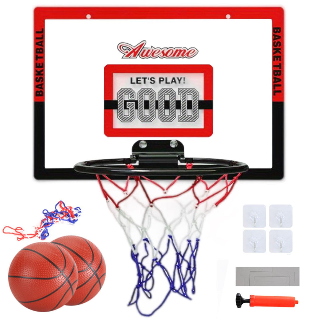 GmeDhc Basketballkorb Indoor, Kinder Basketballkorb Set Mit 2 Ball, 1 Pumpe, 4 Haken, Mini Basketbal