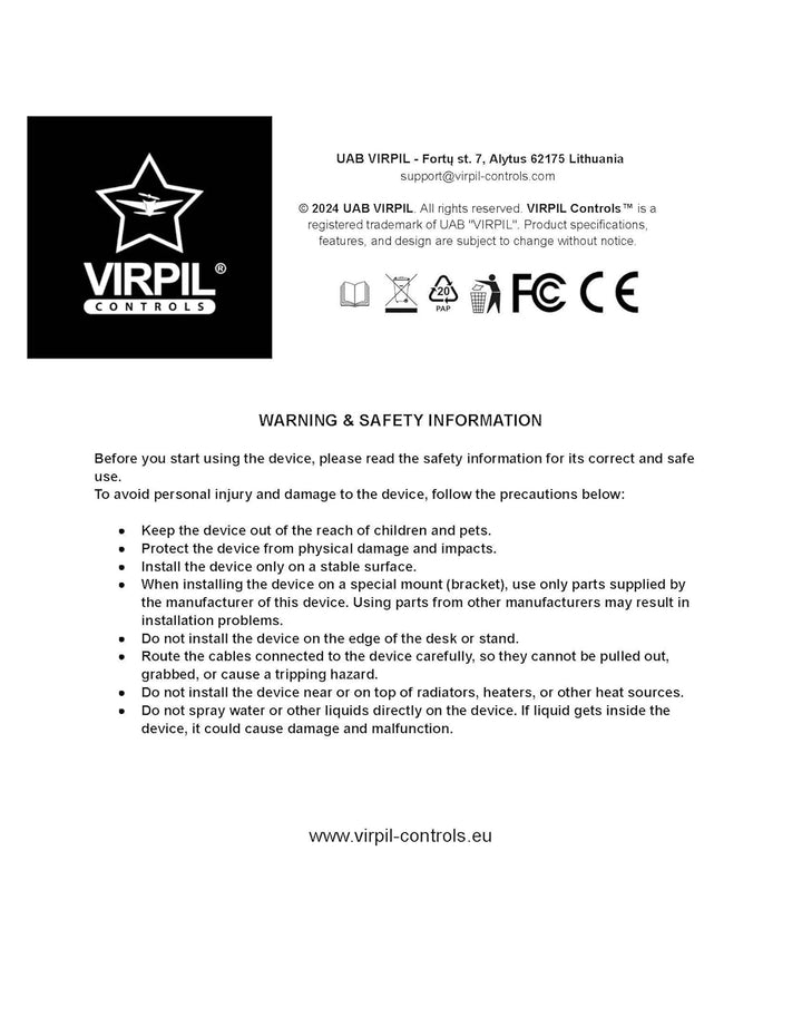VIRPIL Controls FLNKR Flugsimulator Joystick (Premium-Joystick aus Vollmetall für Flugsimulationen,