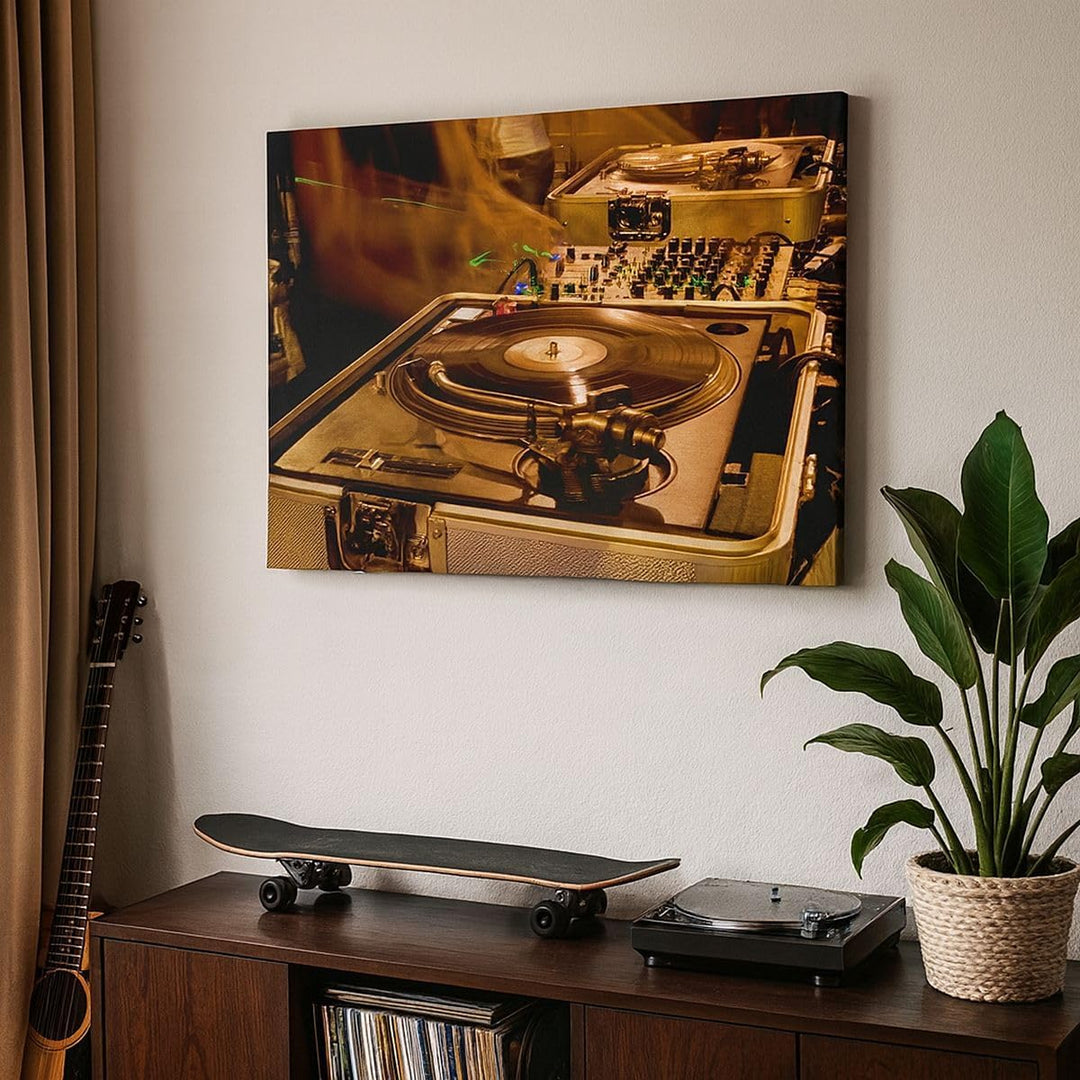 Bilder auf Leinwand 100x70cm Leinwandbild Disco Tanz Musik Rhythmus Gross Wanddeko Bild Schlafzimmer