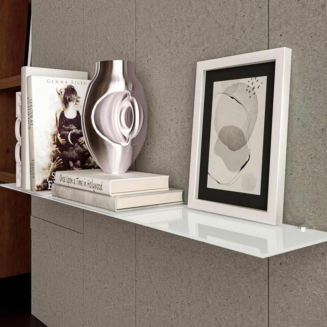 Euro Tische Wandregal aus Glas - 70 x 17,8 cm - Badregal - Duschregal mit 6mm ESG Sicherheitsglas un