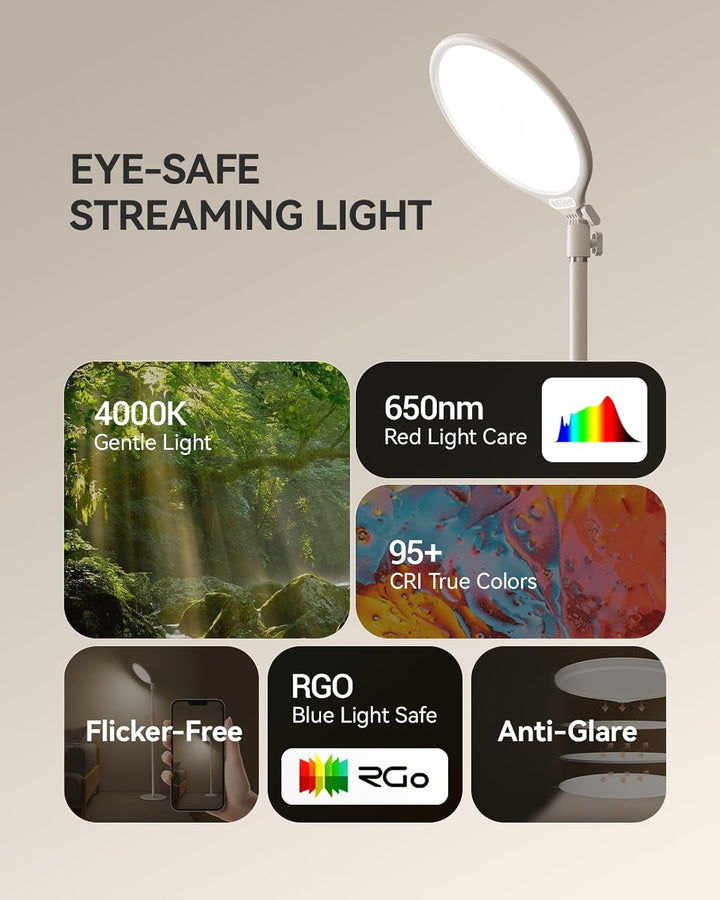 TELESIN Ringlicht mit Stativ Handy Laptop Videokonferenz Licht, 10.2" Ring Light Ringleuchte LED 9 L