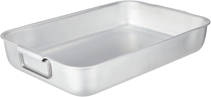 Pentole Agnelli Röstpfanne, rechteckig, hoch, schwer, abgerundete Ecken, 2 Henkel ohne Nieten, Alumi