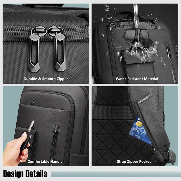 Business Rucksack Herren, Laptop Rucksack Herren für 16 Zoll Notebook | USB-Ladeanschluss, Laptopfac
