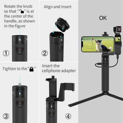 Smatree 2022 Powerbank mit Dreibeintativ Kompatibel mit DJI Osmo Pocket 2/ DJI Osmo Pocket 1, 5000mA