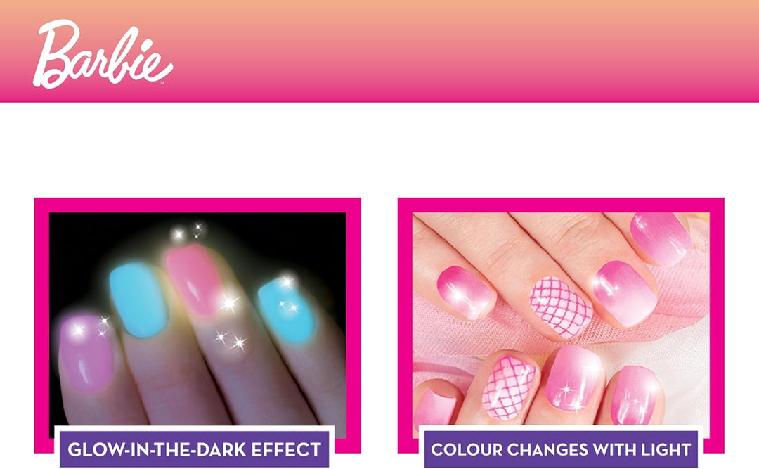 Lisciani - BARBIE - Nagelkunst - Farbwechsel - Kreatives Spiel - Glitzer und Glitzer - Nagellack, de