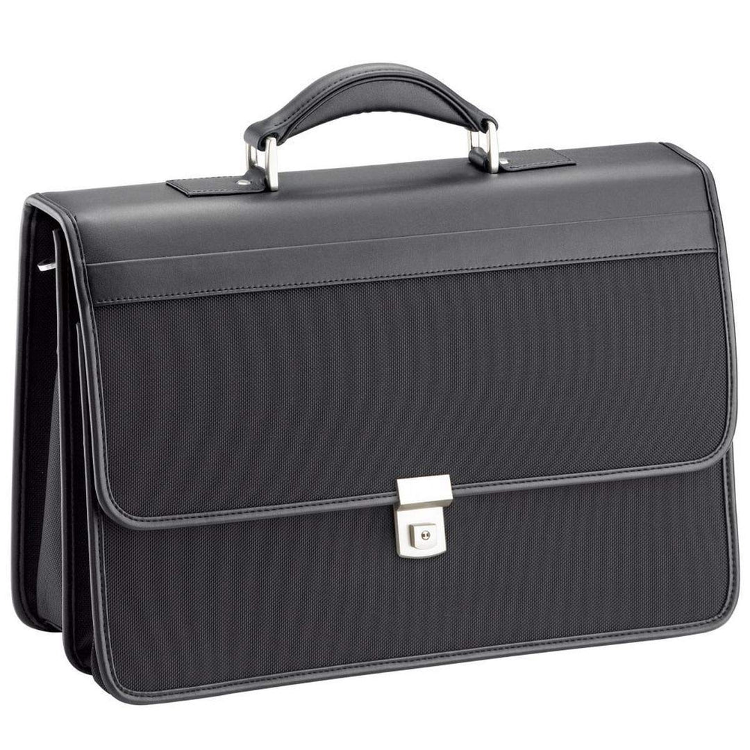 Schultertasche 43 cm gross Aktentasche Laptoptasche Schwarz Nylon D & N Bowatex