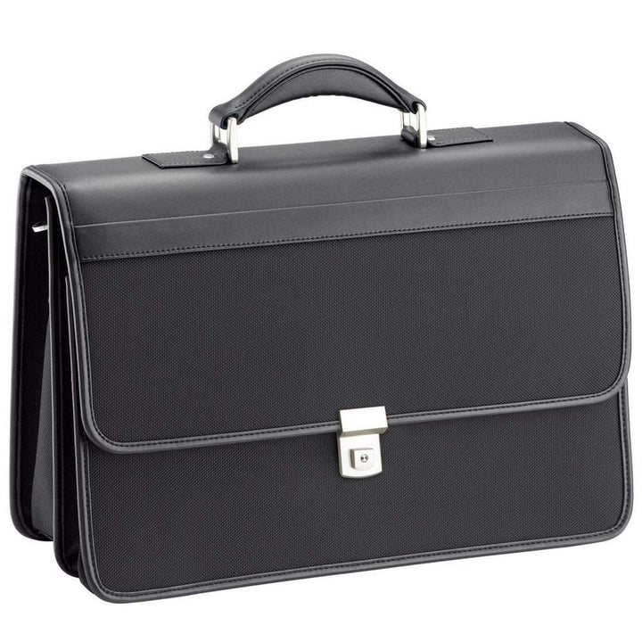 Schultertasche 43 cm gross Aktentasche Laptoptasche Schwarz Nylon D & N Bowatex