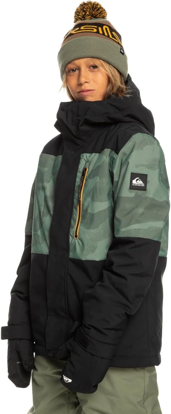 Quiksilver Jungen Mission Printed Block Youth Jk Shell-Jacke (1er Pack) 8 Jahre Grün, 8 Jahre Gr