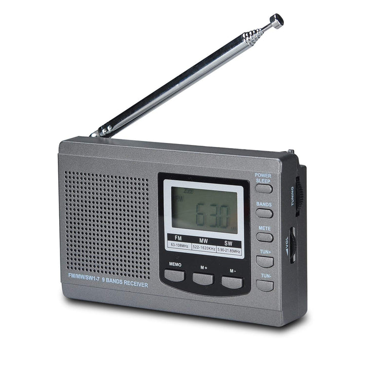 Songway Vollband AM/FM/SW DSP Radio Stereo Lautsprecher LCD Display Wecker Sleep Timer Pocket Radio