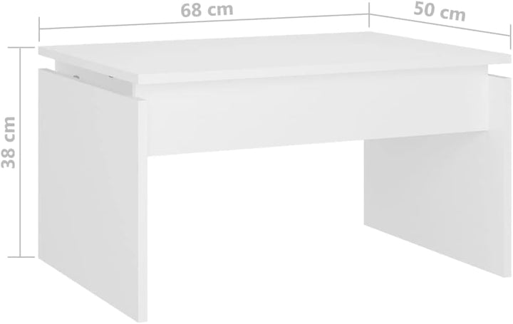 Couchtisch Weiss 68x50x38 cm Spanplatte