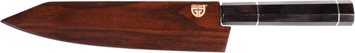 GRÄWE Damastmesser Signature, Grosses Messer aus Damaststahl, Super Scharf, Damaszener Santokumesser