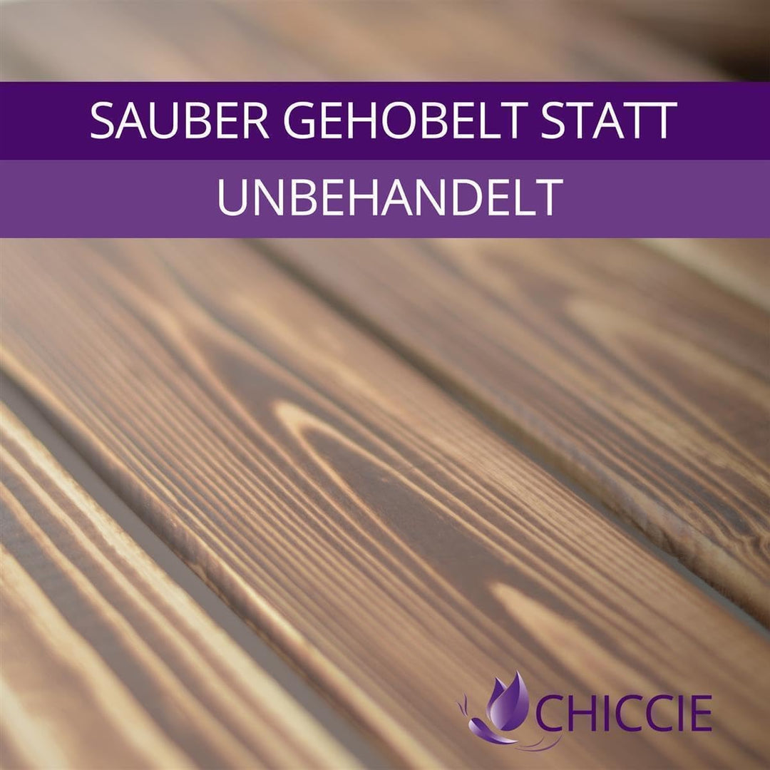 CHICCIE 2 Set Holzkiste Grete Weiss Geflammt 50x40x30cm - Kurzes Regal Weinkiste Kurzes Weisses Rega