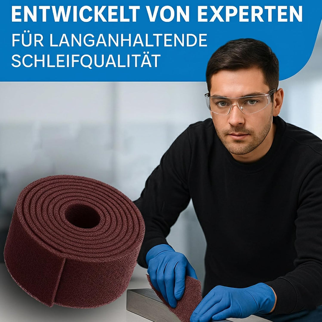 Schleifvliesrolle 5 m x 100 mm – verschiedene Körnungen, K180, K240, K400, K1000 Schleifvlies zum Gl