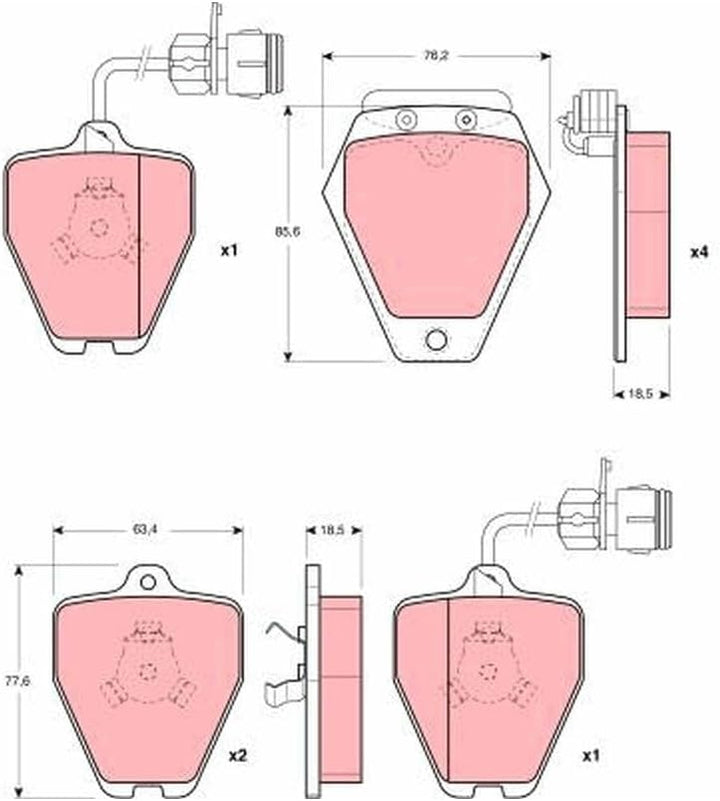 TRW GDB1162 Bremsbelag - (4-teilig)