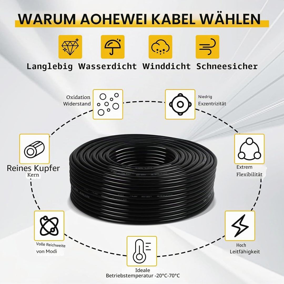 7 adriges Anhängerkabel 12V 24V Kfz Wohnwagenkabel 7 x 0,75 mm² rundes dünnwandiges elektrisches Kab