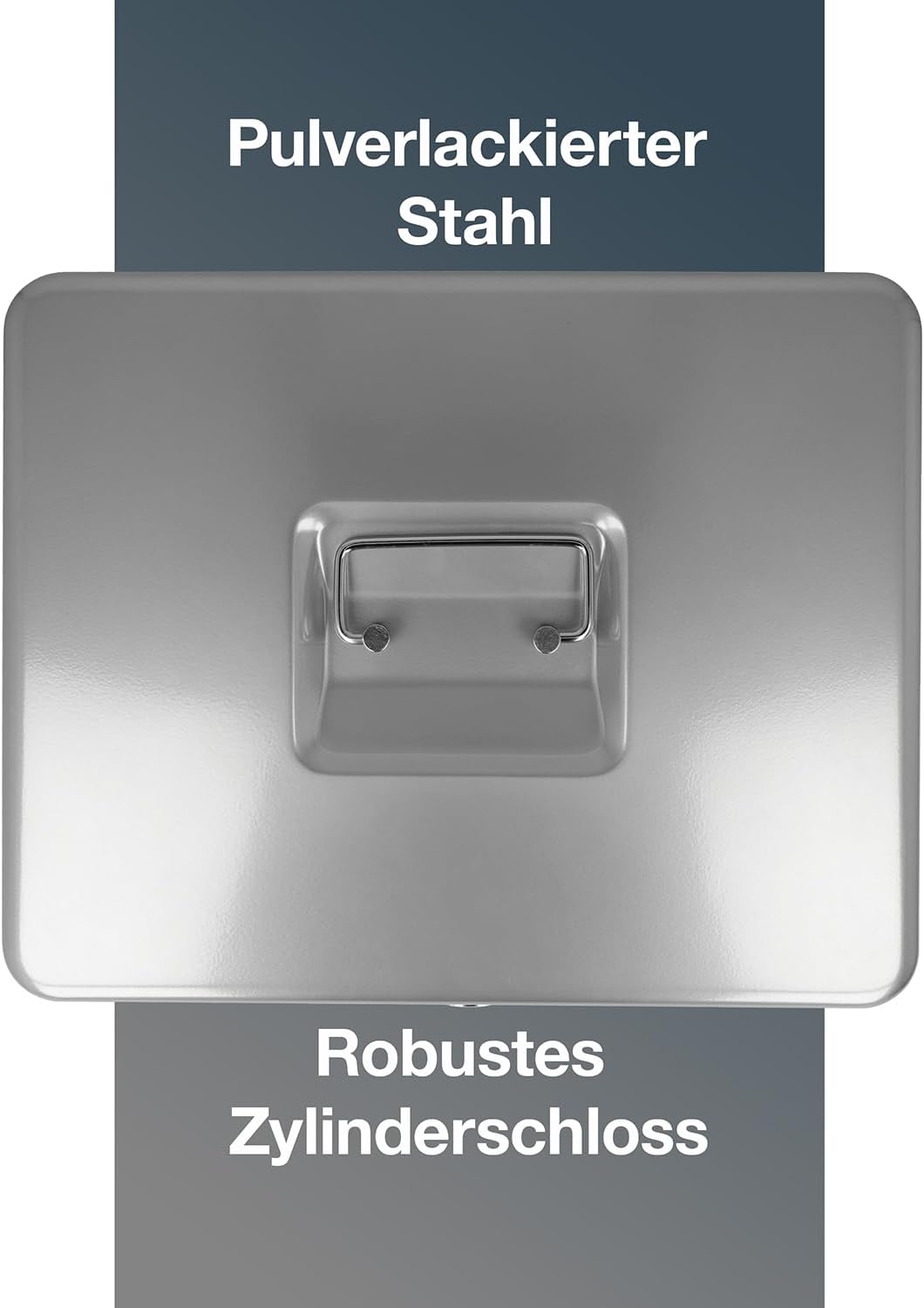 Westcott Geldkassette aus Stahlblech, 301x242x91 mm, abschliessbar, mit 2 Schlüsseln und Hartgeldein