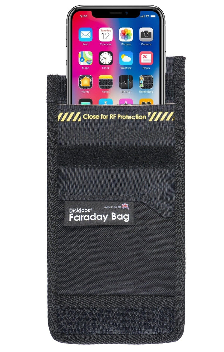 Disklabs Phone Shield (PS1) Faraday-Tasche für Handys und Smartphones, Block-sSgnal WiFi GSM 2G 3G 4