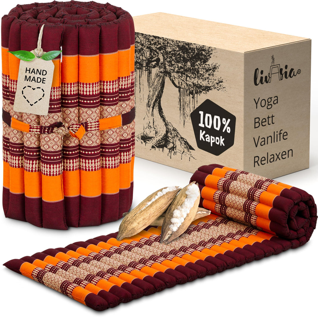 livasia Rollmatte Rollmatratze S schmal - 200x50x4,5cm - Gästebett Gästematratze 1 Person mit Muster
