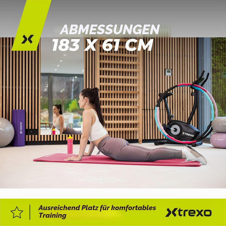TREXO NBR Übungsmatte in Hellrosa 183 x 61 cm Material von aussergewöhnlicher Haltbarkeit und Flexib