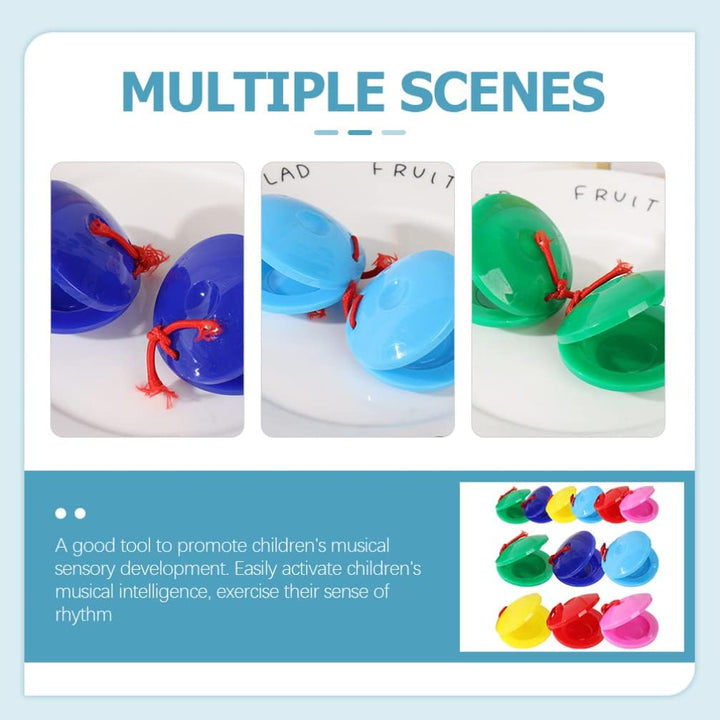 Toddmomy 12 Stücke Kunststoff Kastagnetten Instrument Kinder Finger Kastagnetten Musical Percussion
