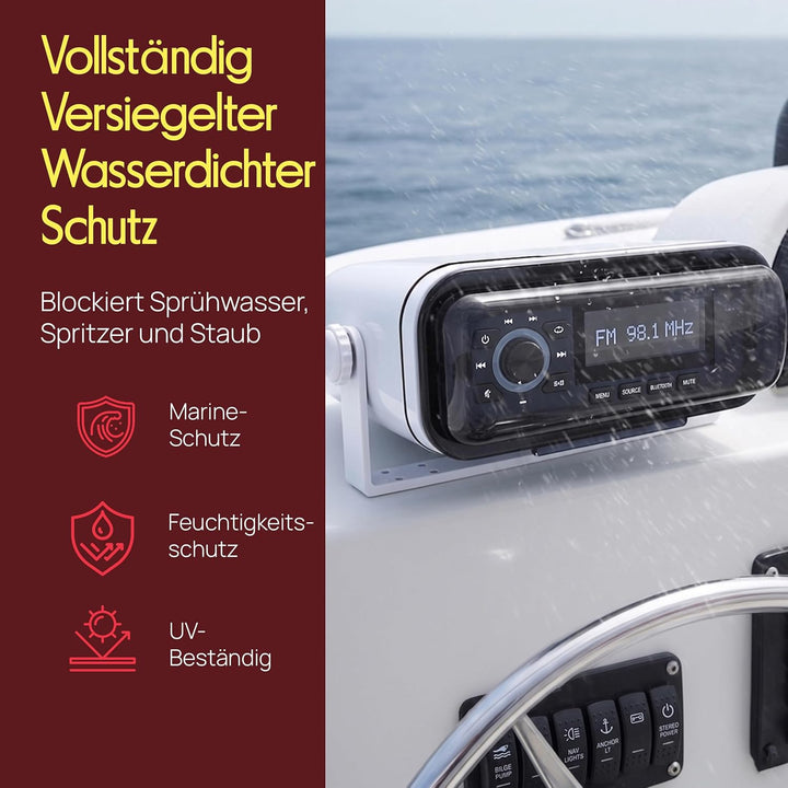 Pyle PLMRCB1 Schutzabdeckung für Radios (wasserdicht, für Boote geeignet) Schwarz, Schwarz
