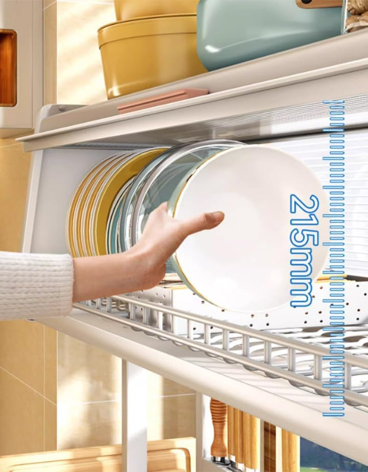 Abtropfgestell für Geschirr, Abtropfgestell Über der Spüle, Auto-Drain Ausbaufähig Küche Theke Gesch