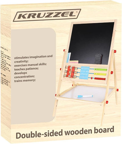 Faltbare Kindertafel Doppelseitig Kreidetafel Whiteboard mit Zubehör Holz 22472