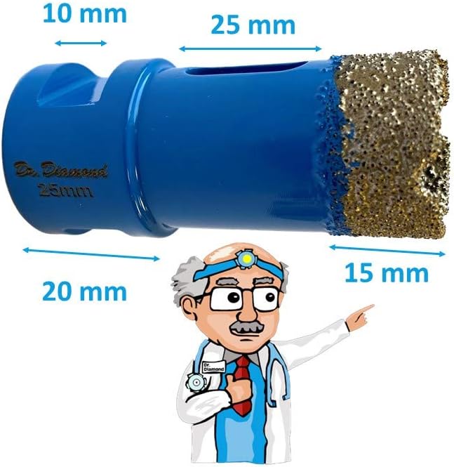 Dr. Diamond | Diamant Fliesenbohrer Blue Diamond für Fliesen & Feinsteinzeug Lochsäge für Winkelschl