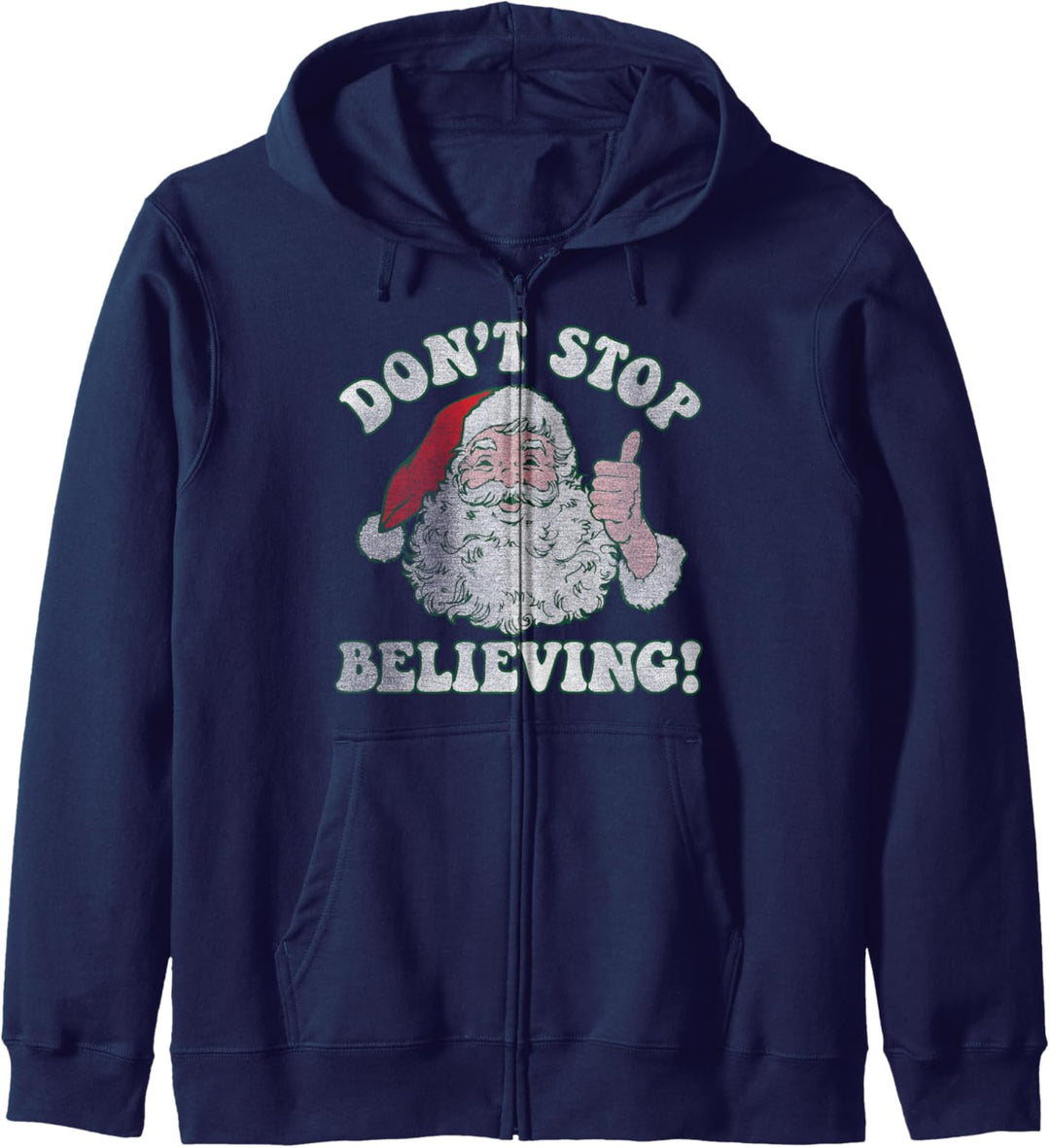 Santa Don't Stop Believing Detailed Christmas Kapuzenjacke