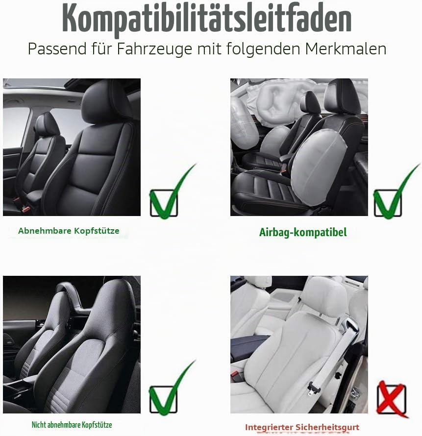 TOYOUN Klassisch Autositzbezüge Vordersitze Highback Sitzbezüge Auto Vordersitze 2er Universal Schon