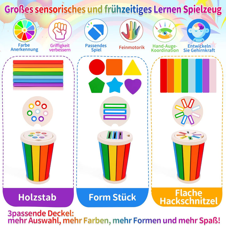FCSONU Kinder Montessori Spielzeug ab 1 2 3 Jahre Jungen Mädchen, Farbe Form Sortierspiel, Kinderspi