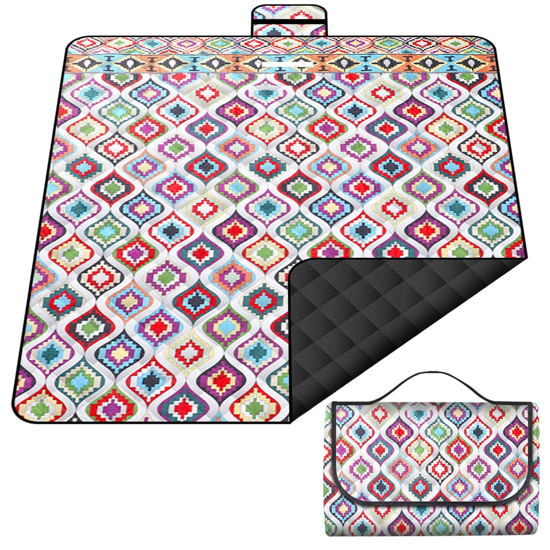 Picknickdecke Wasserdicht,200 x 200 cm Gross Stranddecke Sandfrei, Flauschiger Einseiten-Oberfläche,