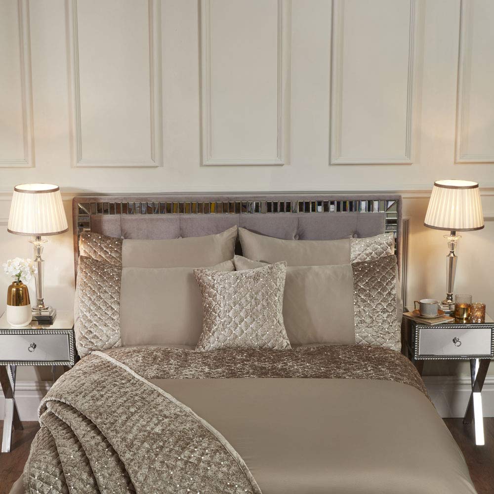 Emma Barclay Glamour Bettwäsche-Set für Doppelbett, Nerz, Polyester, Mink Doppelbett Mink, Doppelbet