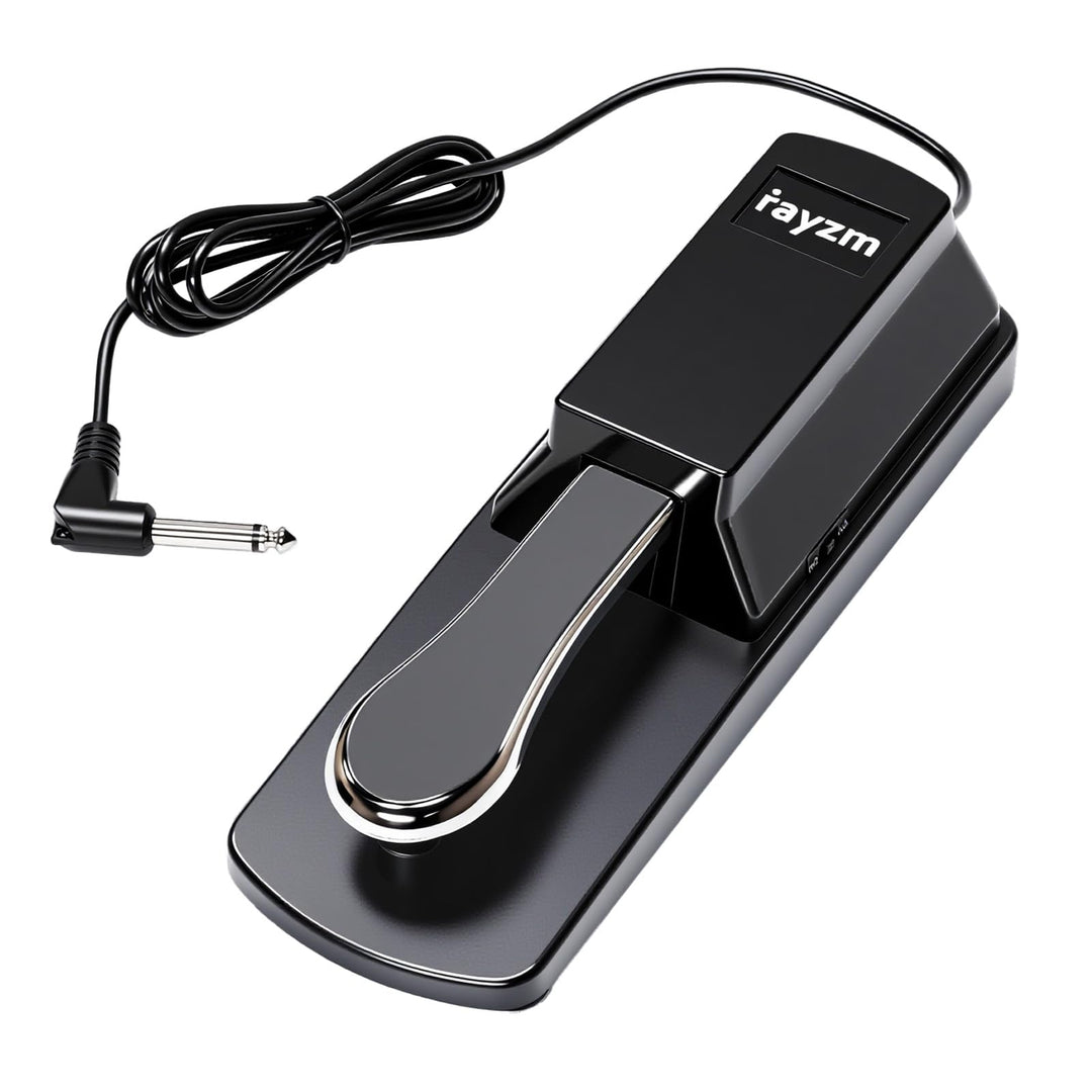 Rayzm Universal Sustain Pedal für Digitalpiano &amp; elektronische Tastatur, Anti-Rutsch-Fusspedal mit P