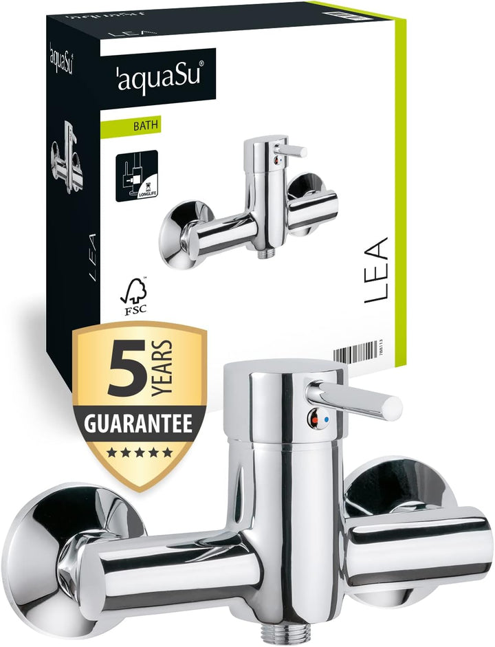 'aquaSu® Einhandmischer Lea für Brause | Chrom | Wasserhahn | Einhebelmischer, Brause