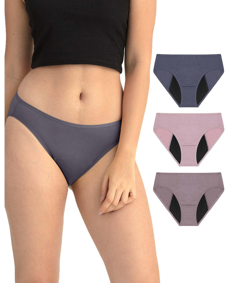 Neione Periodenunterschwäsche Menstruation Unterhosen Perioden Unterwäsche Damen Brazilian Slip, 3er