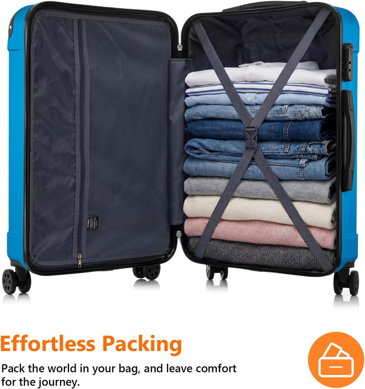 Gepäck Suitcase Reisekoffer, Trolley Rollkoffer Handgepäck, Hartschalenreisekoffer mit 360° Lenkroll