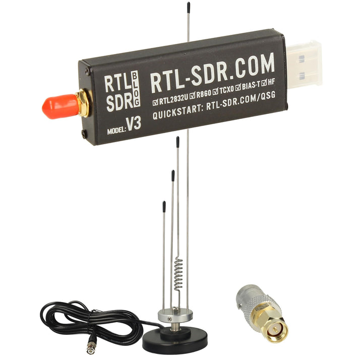 RTL-SDR Blog V3 USB SDR Empfänger Set mit Skyscan Mobile Scannerantenne 25–2000 MHz | R860/R820T2 RT