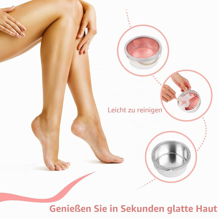 LWMTT Waxing Set Wachs Haarentfernung Wachswärmer mit Wachsperlen Holzspateln Wachsmaschine Abnehmba