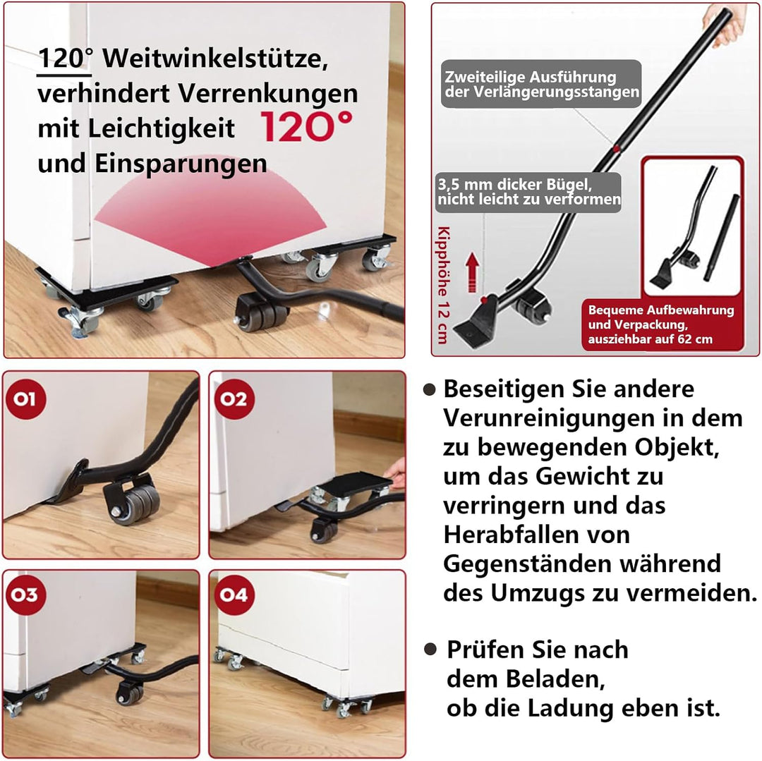 TIMILAND Möbelroller Transportroller Set,Möbelroller Set,Transportrollen Möbel,5 Räder,360 Grad Dreh