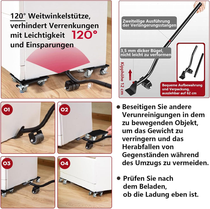 TIMILAND Möbelroller Transportroller Set,Möbelroller Set,Transportrollen Möbel,5 Räder,360 Grad Dreh