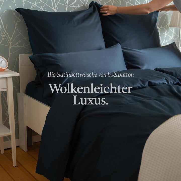 bo&button® Mako Satin Spannbettlaken | Echte Bio Luxusqualität | ALLE GRÖssEN für Matratzen & Boxspr
