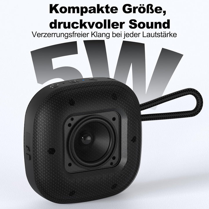 Bobtot Bluetooth Lautsprecher Kein, IPX7 Wasserdicht Kabellos Tragbar Musikbox, 16 Stunden Akkulaufz