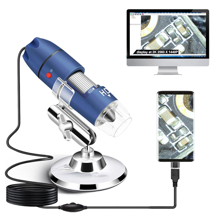Ninyoon 2K USB Digital Mikroskop für Android PC, 40-1000X Mikroskop Super HD Endoskop Lupe Kamera Ko