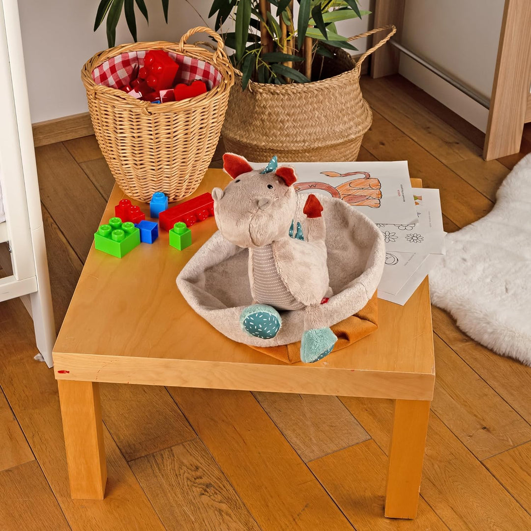 sigikid 43273 Drache Patchwork Sweety, Plüsch, Kuscheltier, Stofftier, kuschelweich, Trendfarben, ab
