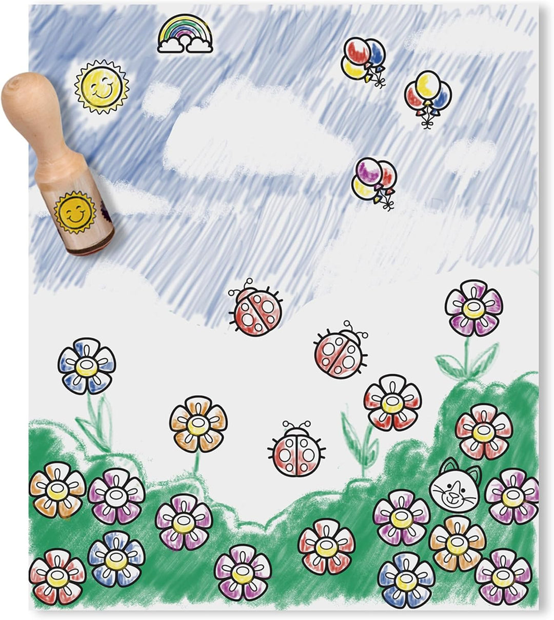 Melissa & Doug - Stempel Mit Holzgriff Luxusausführung - Stempelset Kinder, kleine Geschenke für Kin