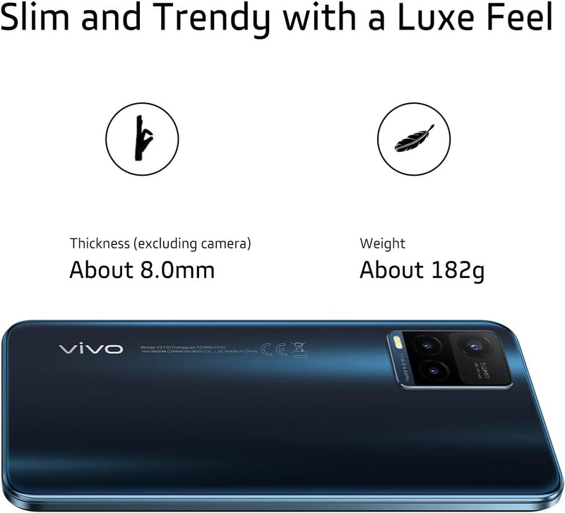 VIVO Y21s 4GB +128GB Smartphone, 50MP Main Camera, 5000mAh Battery, FastCharge with 18W, 8MP Super N